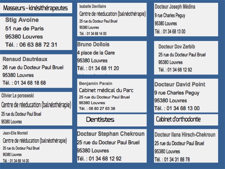 Dentistes, Kiné, Orthodentie